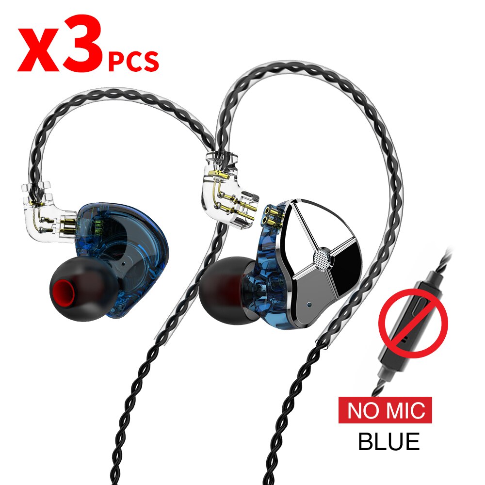 TRN ST1 1DD 1BA Hybrid In Ear Earphone HIFI DJ Monitor Running Sport Earphone Earplug Headset With QDC Cable TRN V90 BA5: blue no mic3