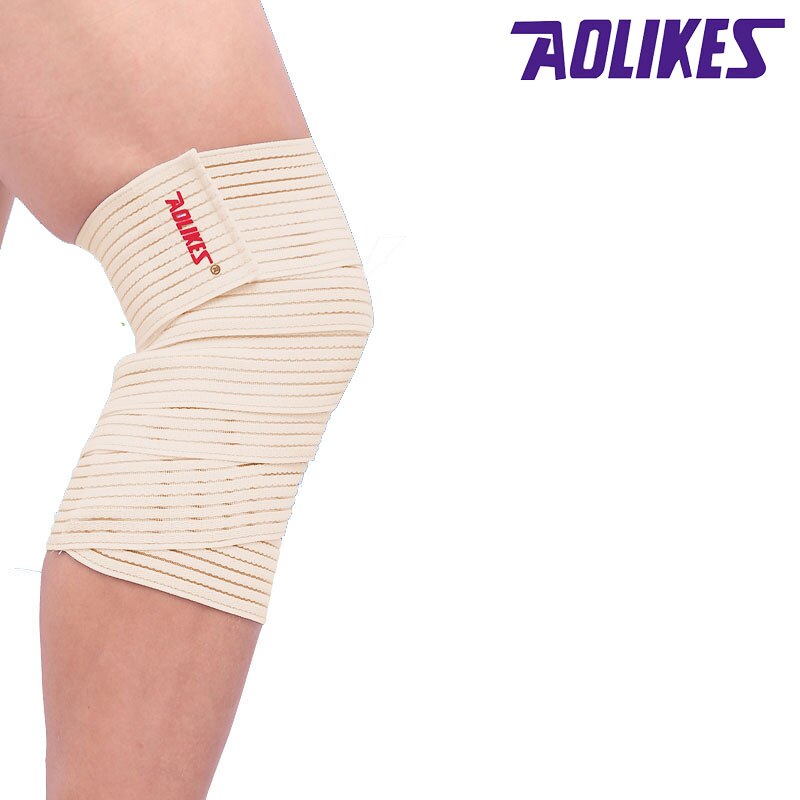 Aolikes 1 st bandagem elastisk knäskydd sporttejp kinesiologiskt elastiskt band joelheira vendas deporte a -1516: Beige / Längd 120cm
