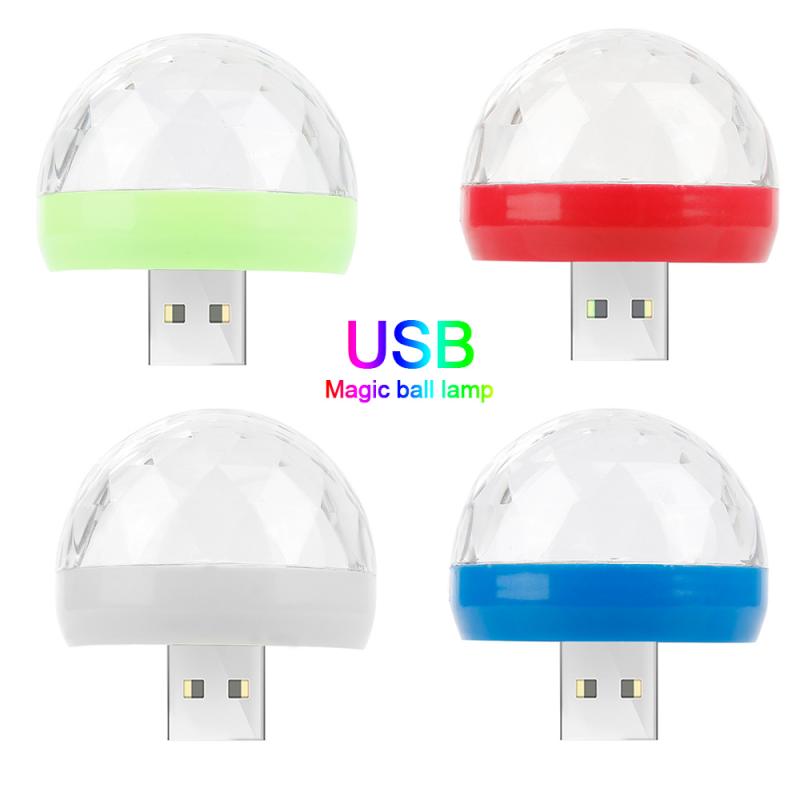 USB Disco Light LED Party Lights Portable Crystal Magic Ball Colorful Effect Stage Lamp For Home Party Karaoke Decor