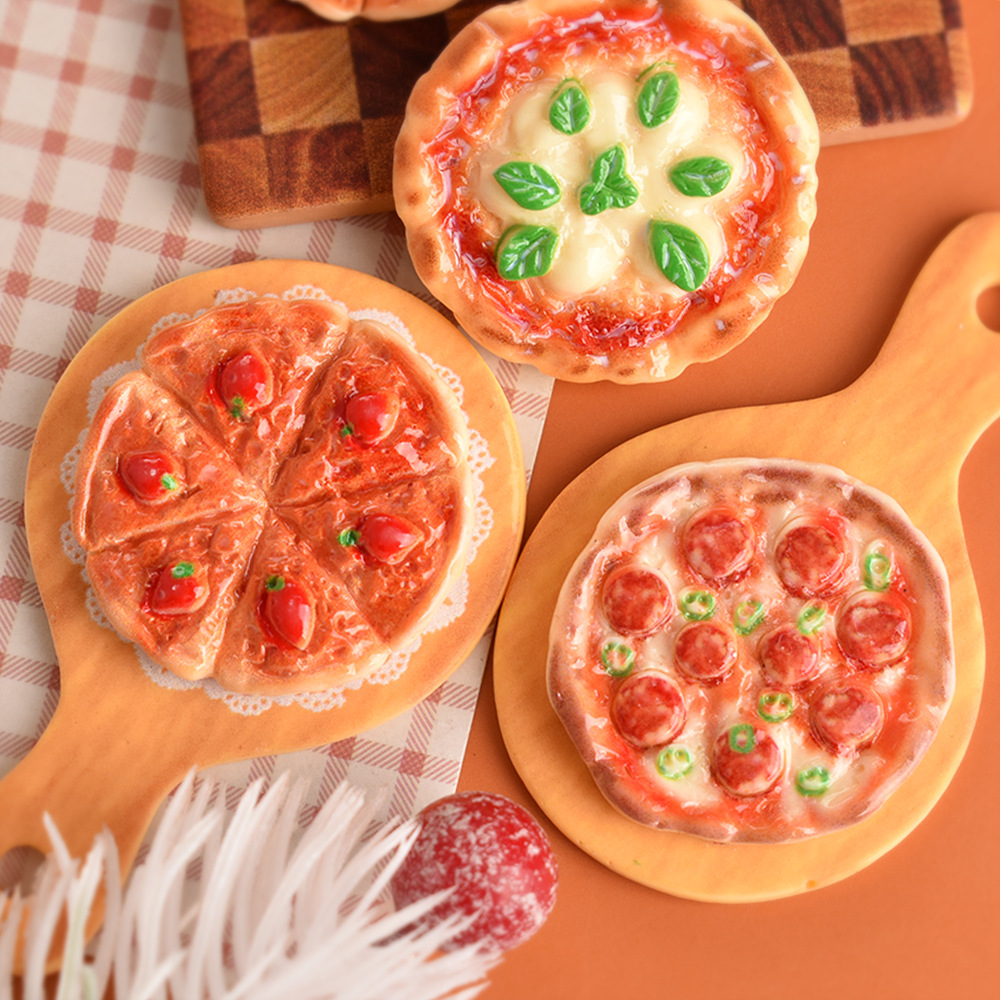 3 stks/set Poppenhuis Miniatuur Voedsel Fruit Kaas Pizza Model Voor Blyth OB11 Pop Accessoires