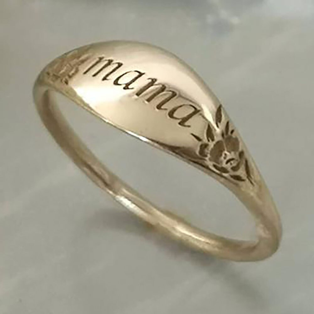 murmeln der Schild Ring Gravur knapp Mutter Finger Ring Schmuck Hochzeit Engagement Liebe Zeichen Braut Finger Ring