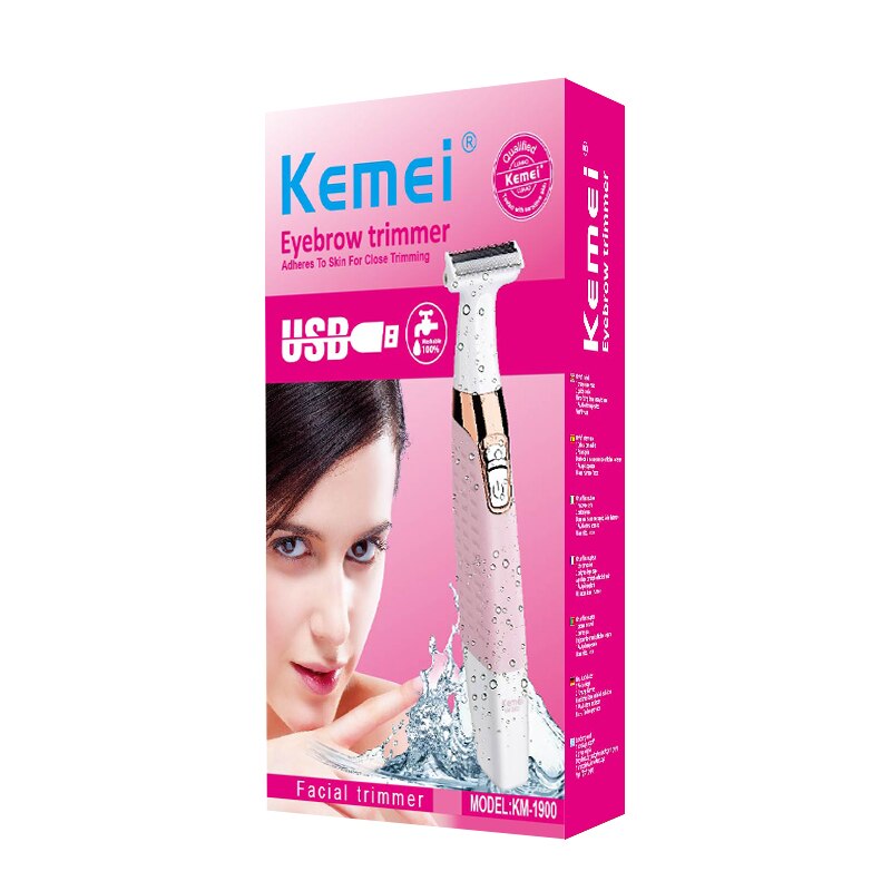Kemei 4 In 1 Oplaadbare Lady Elektrische Epilator Vrouwen Scheerapparaat Wenkbrauw Trimmer