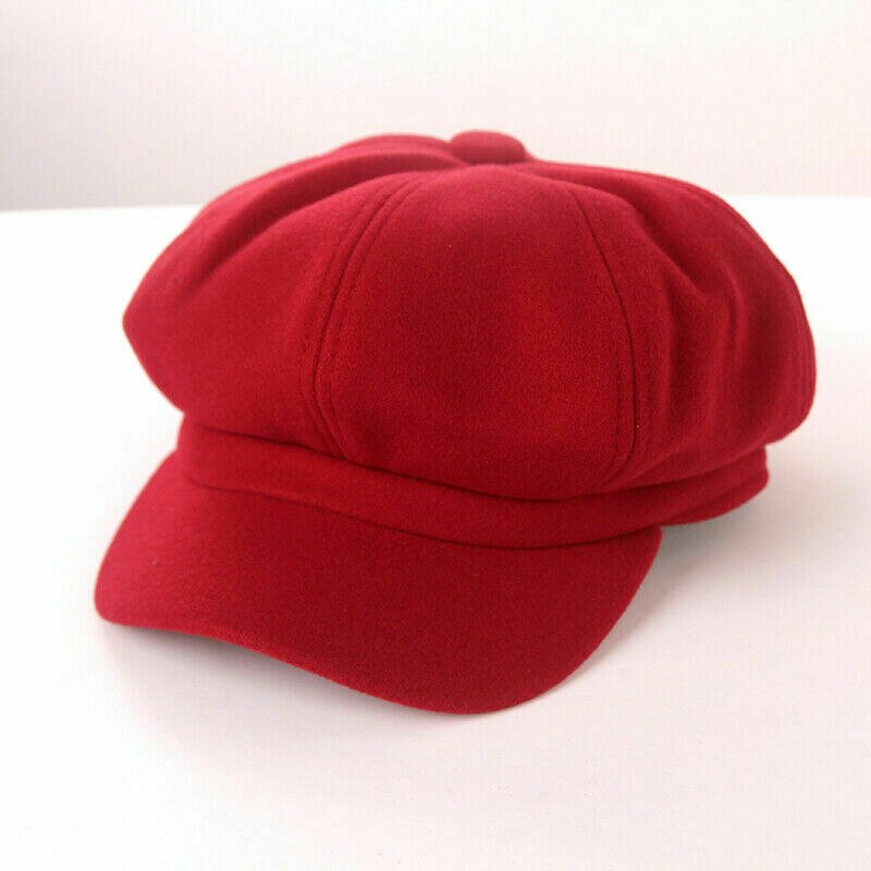 Outono inverno octogonal chapéus moda lã boinas bonés feminino branco chapéus artista francês bonés de alta qualidade ao ar livre chapéu hat hat hat а hat: Vermelho