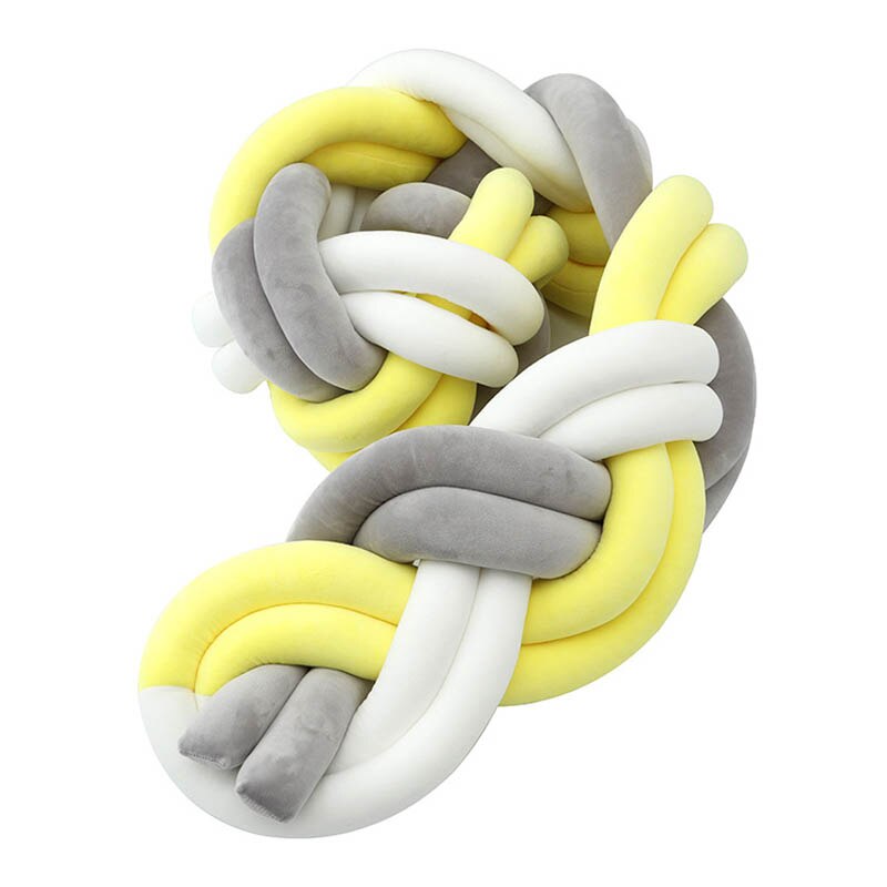 1.5M Geknoopt Twist Touw Handgemaakte Barrière Braid Knot Kwekerij Voor Kind Wieg Hek Cot Rail: yellow grey