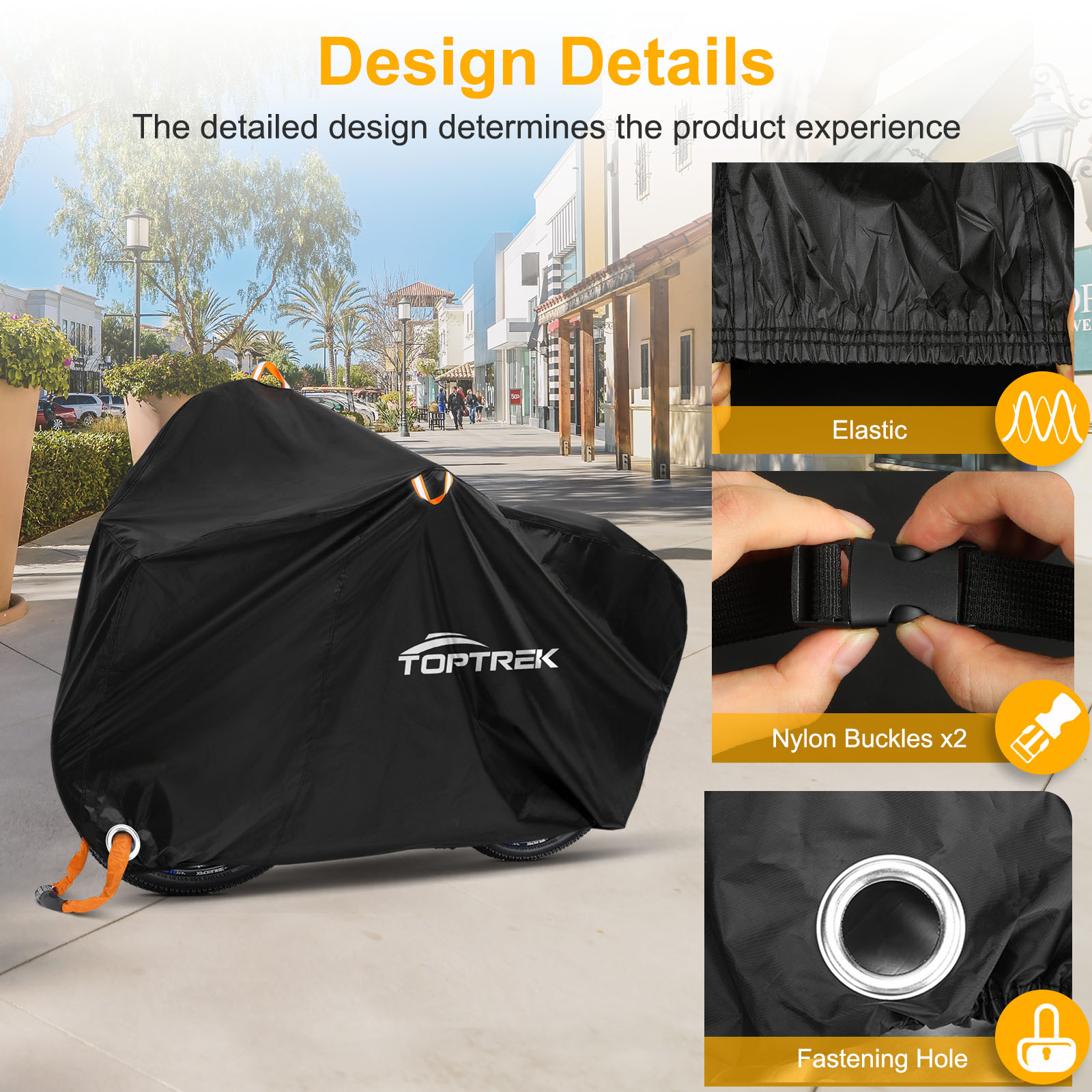 Toptrek-Impermeável Multipurpose Bike Cover, Capas Protetoras, de Alta Qualidade, Protetor de Bicicleta, Chuva, Neve, Poeira, Para Todo o Tempo, 210T