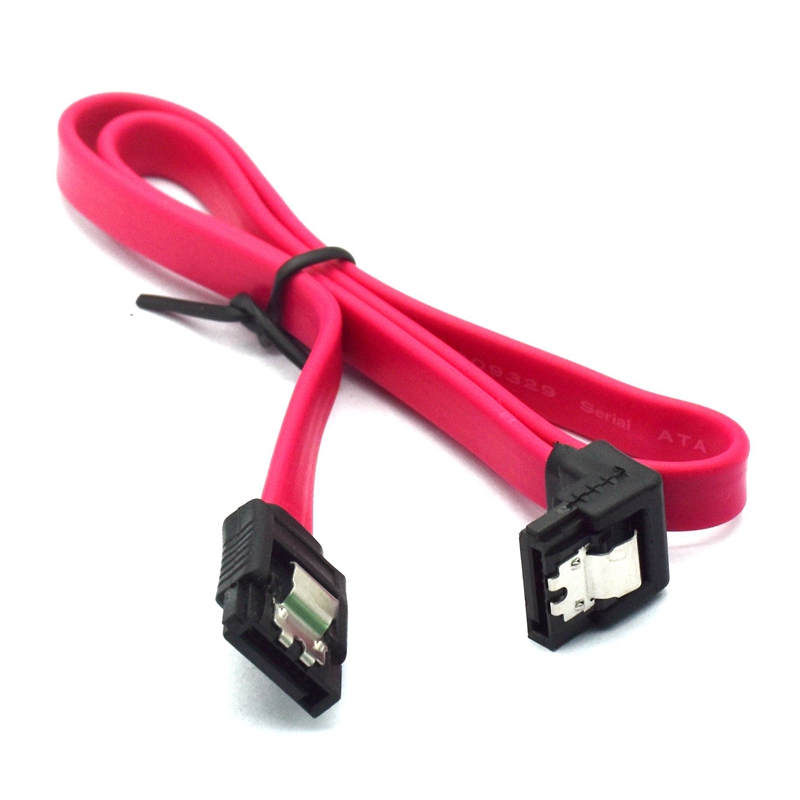 Prosty kąt lewego prawego boku 6 Gb/s SATA3 szeregowy kabel danych ATA z zatrzaskiem robić komputera SATA 3.0 SATAIII 6Gbps dysk twardy/SSD: Czerwony