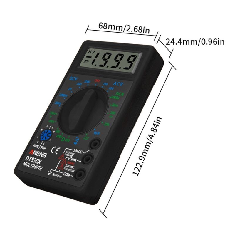 Multimètre numérique, voltmètre, ammètre, ohmmètre, testeur de courant, DC10V ~ 1000V AC 750V