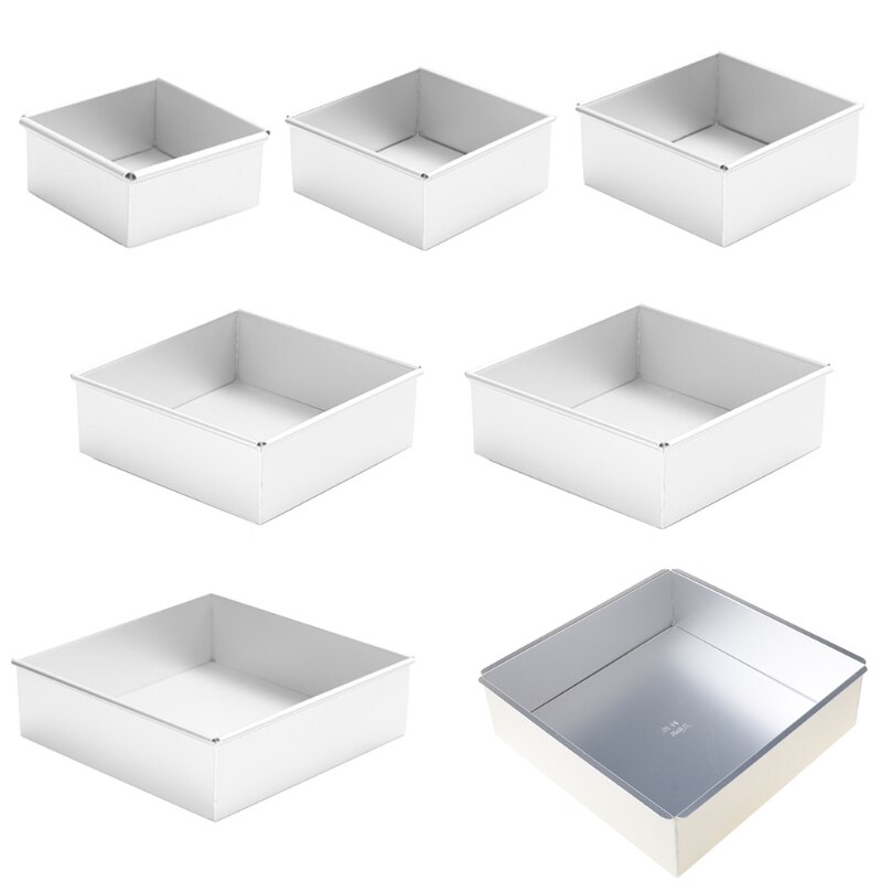 4-10 Inch DIY Square Non Stick Cake Pan Pie Loaf Toast Bread Mold Bakeware Tray