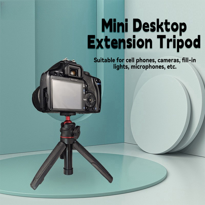 MT-08 Mini trípode de escritorio extensible soporte de fotografía portátil con cabezal de bola Flexible montaje de tornillo de 1/4 pulgadas para Selfie