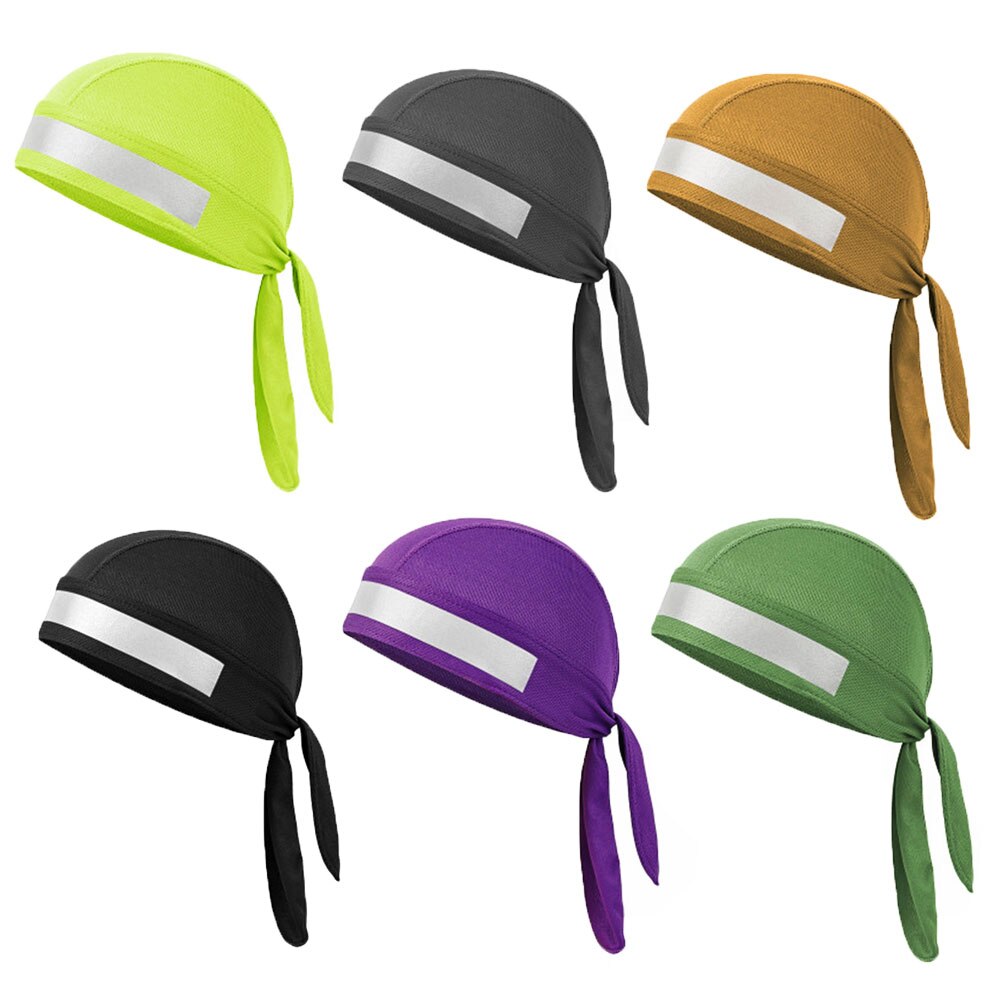 Gorro de Ciclismo de secado rápido para hombre, pañuelo para la cabeza con cinta reflectante, para correr, gorro pañuelo pirata, diadema con capucha