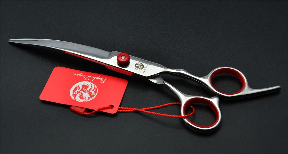 Tijeras de peluquería para Mascotas, cortauñas de corte curvo de dragón púrpura de 6 pulgadas y 17,5 cm, Z4001