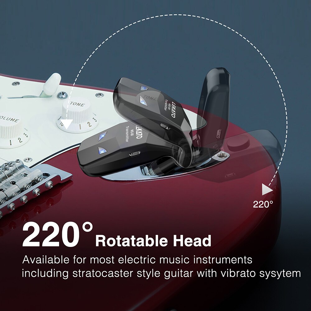 Lekato elektrisk guitar trådløs sender modtager dele tilbehør bassystem musik 2.4 ghz ism trådløst guitarsystem