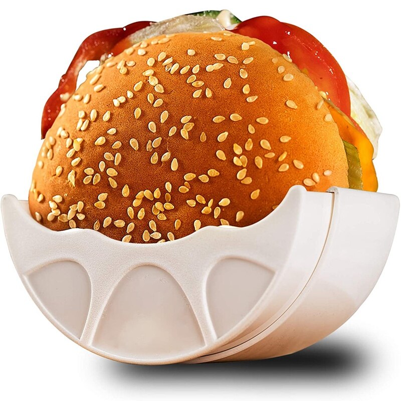 Burger Holder - Hygienic Reusable Hamburger Bun Shell Alternative to Wax Paper, Aluminum Foil, Tin Foil Sheets
