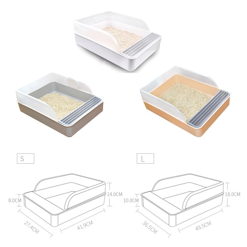 Semi-closed Cat Litter Box Pet Cat Clean Basin Toilet Cat Dog Anti-Splash Toilet with Cat Litter Shovel Cat Indoor Home Sandbox