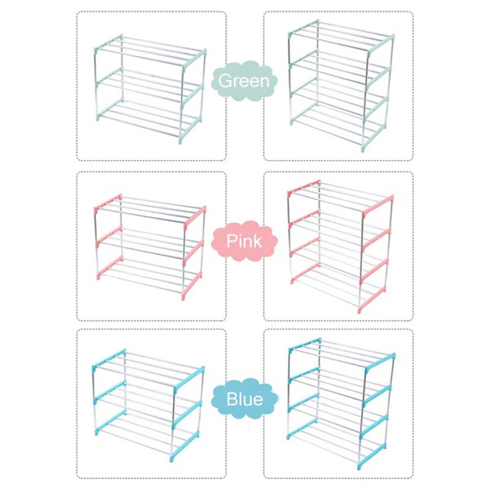 3/4 lag rustfrit stål sko opbevaringsstativ skoophæng display hyldeholder kabinet hyldeholder sko stativer hjem arrangør