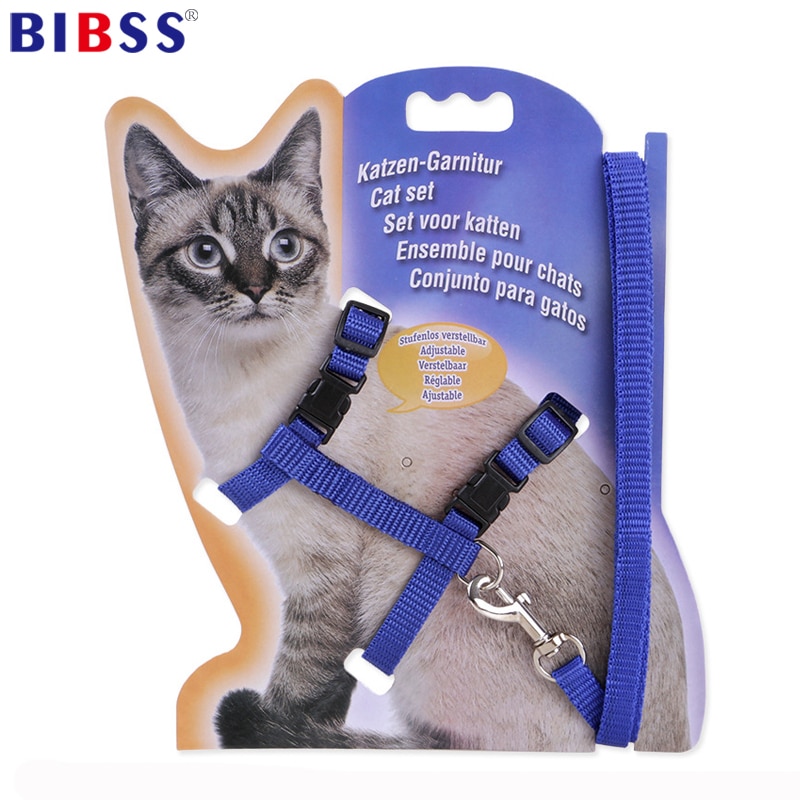 Arnés de nailon ajustable para gato, correa de tracción para mascotas, gatos y gatitos