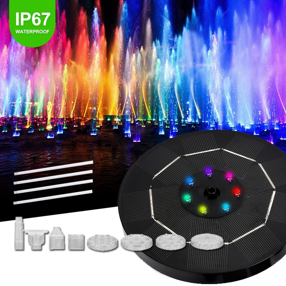 Solar Water Fountain Pool Pond Waterfall Fountain Garden Decoration Solar Powered Fountain Pump Floating Water Outdoor Bird Bath