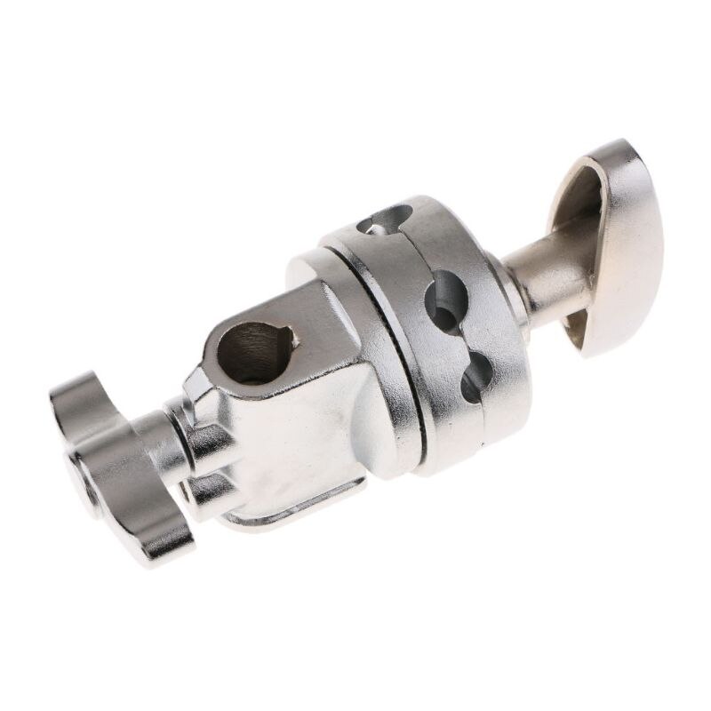 Heavy Duty Grip Head Swivel Head Holder Mounting Adapter For Light Stand Silver