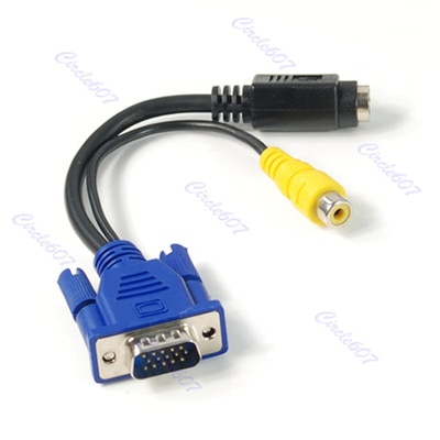 Vga mannelijk naar tv s-video rca av converter kabeladapter