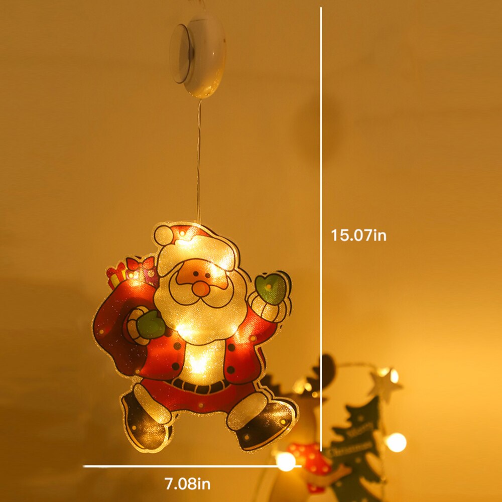 Lampe suspendue pour arbre de noël, bonhomme de neige, père noël, fenêtre, avec ventouse, crochet, pour nouvel an, , décoration intérieure et extérieure: Style B