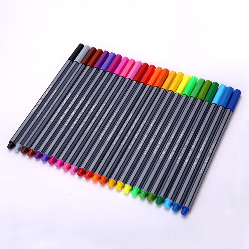0.4MM 24 Colors Fineliner Pens Marco Super Fine Draw Marker Pen Water Based Assorted Ink No-tox Material Not Stabilo Point 88