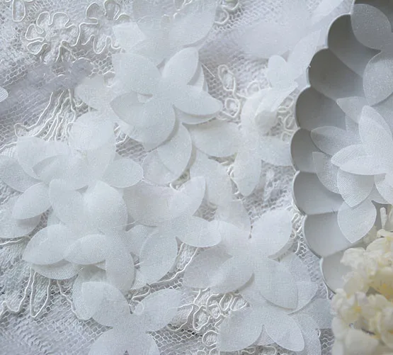 DIY Tule Vlinder Bloem Materiaal, Trouwjurk, Bruids Tiara, Organza Applique Accessoires, Super Fee Zijden Bloem, 100 Stuks: Donker Kaki