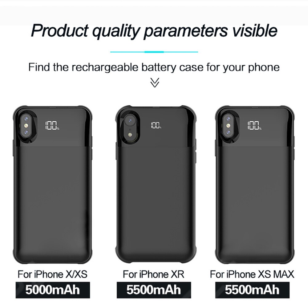 Battery Charger Case For iPhone 11 Case for iPhone 5S SE 6 6S 7 8 Plus X XR XS MAX Pro Portable Power Bank Charger