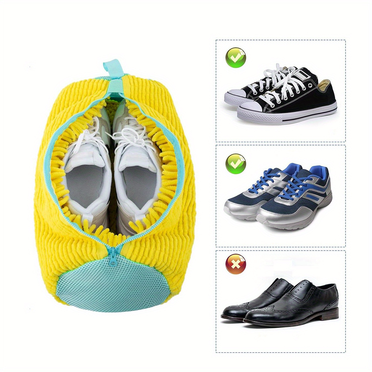1/2Pc Schoenwaszak Katoenen waszak Ritsen Sluiting Schoenreinigingszak Waszak Droogzakken Schoenentas