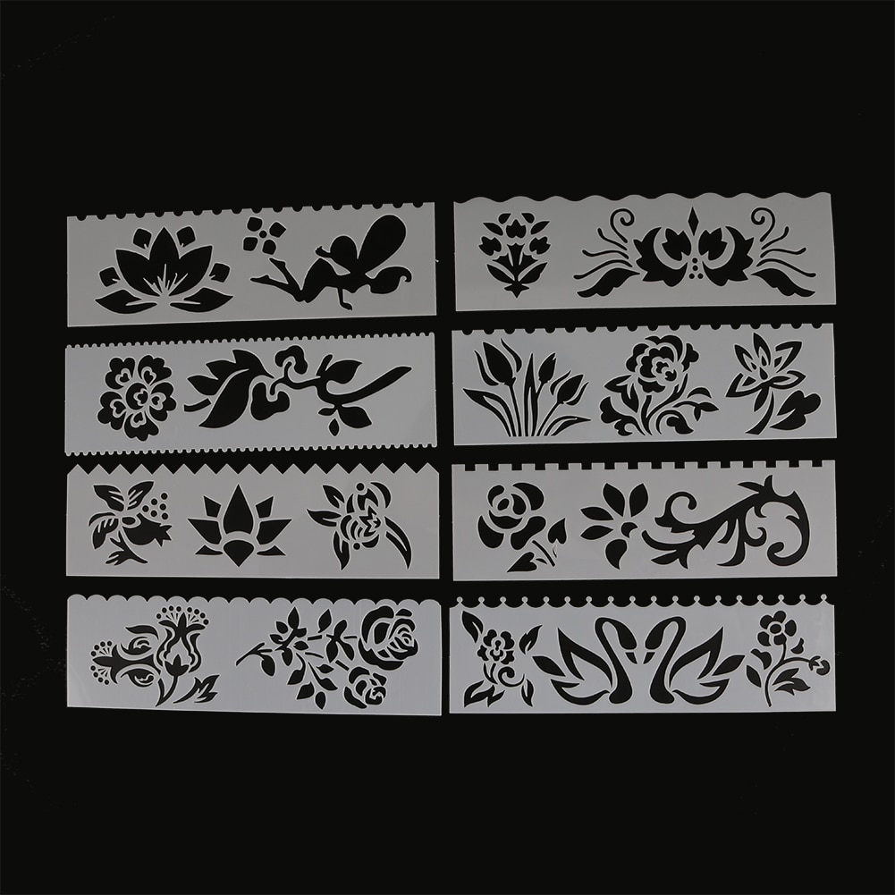 Flower Shaped Painting Template DIY Craft Layering Stencils Painting Scrapbooking Stamping Embossing Album Paper Template 8Pcs