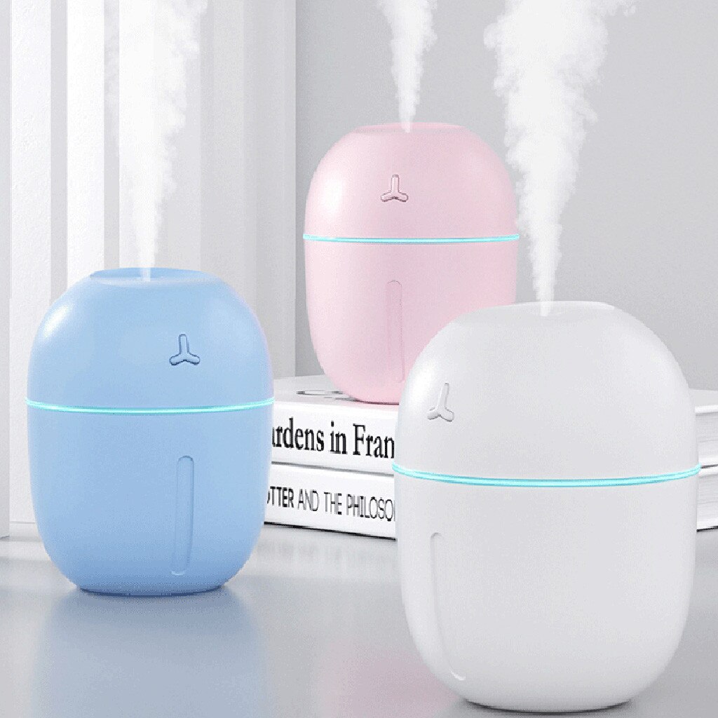 25 #300Ml Draagbare Mini Luchtbevochtiger, kleine Mist Verstuiver Usb Luchtbevochtiger Home Office Fogger Mist Maker Met Led Nachtlampje