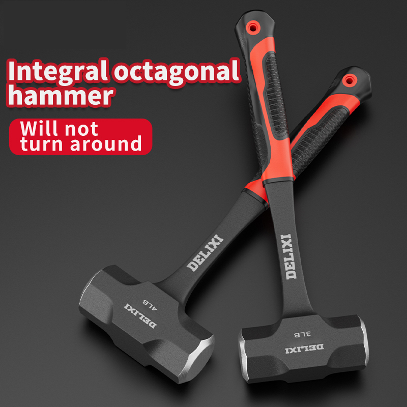 Hamer, achthoekige hamer, hamergereedschap, massieve wandsmashhamer, handhamer met gelijkmatig gewicht, geïntegreerde muursloop