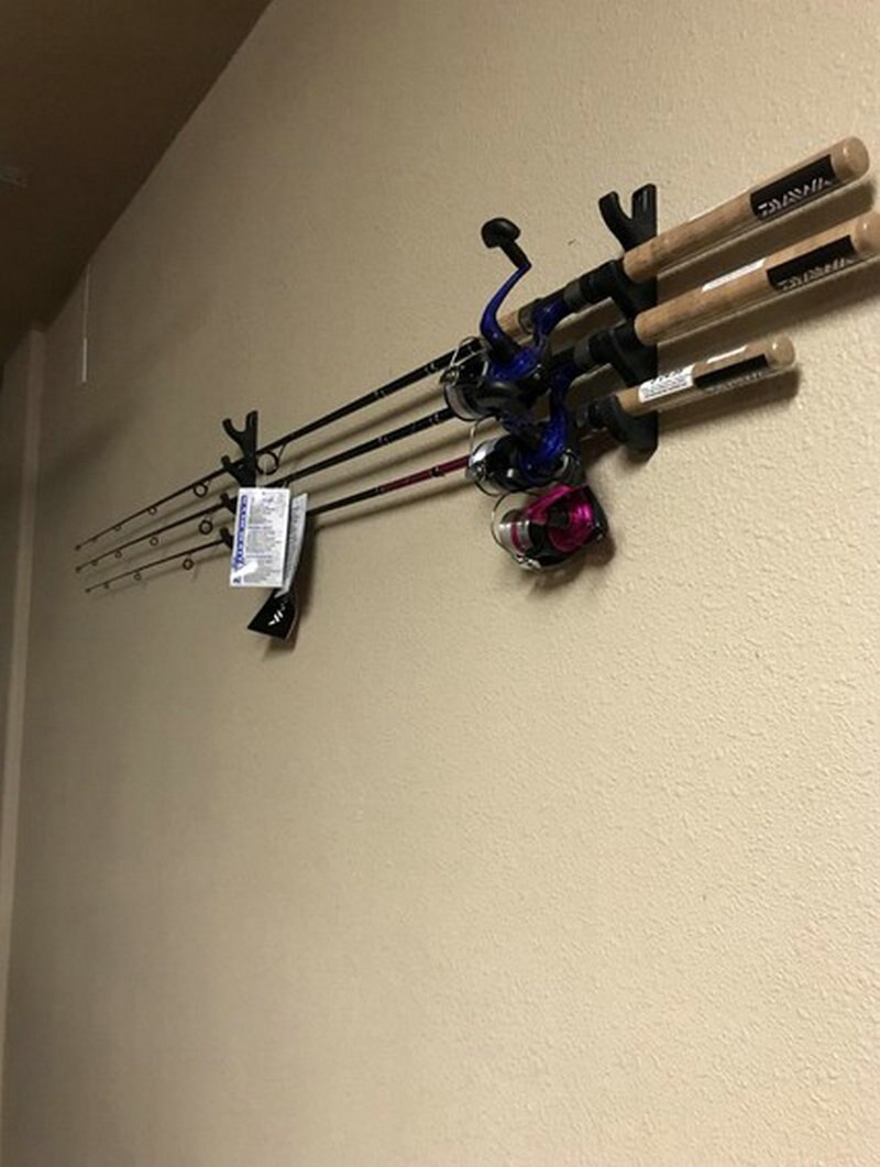 Schwimmbad Warteschlange oder Angelrute Gestell Organizer Lagerung Kunststoff Kabine Garage-schwer Pflicht Hält Bis Zu 4 Stangen passen Garage/Kabine/Keller