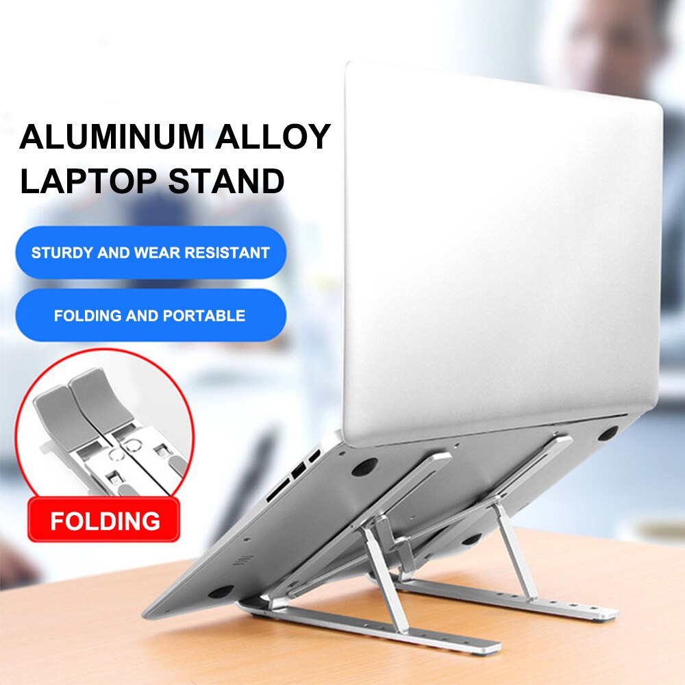 Foldbar bærbar stativ aluminium køling justerbar bordholder tabletholder bærbar computer support i sengen