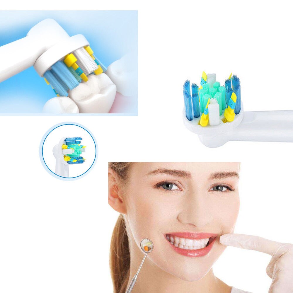 EB50 EB20 Dual Clean Opzetborstels Voor Oral B D12 D16 D100 Cross Actie Floss Action Elektrische Tandenborstel Heads zwart
