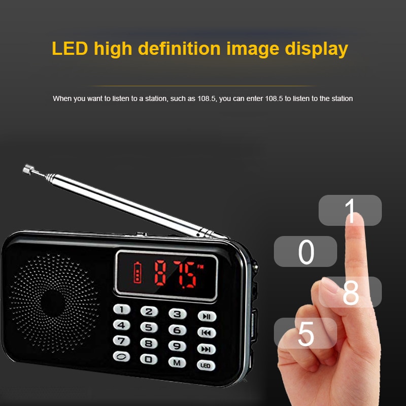 FM/AM/SW Radio Receiver FM Radio Stereo Sound MP3 Player with Bluetooth Speaker Function TF card AUX Portable Pocket