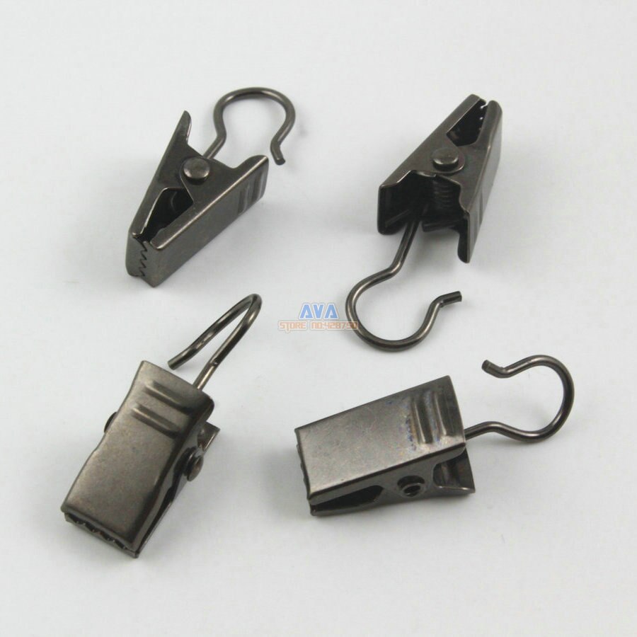 50 Stuks 32x9.5mm Gunmetal Haak Clips voor Gordijn Gordijn