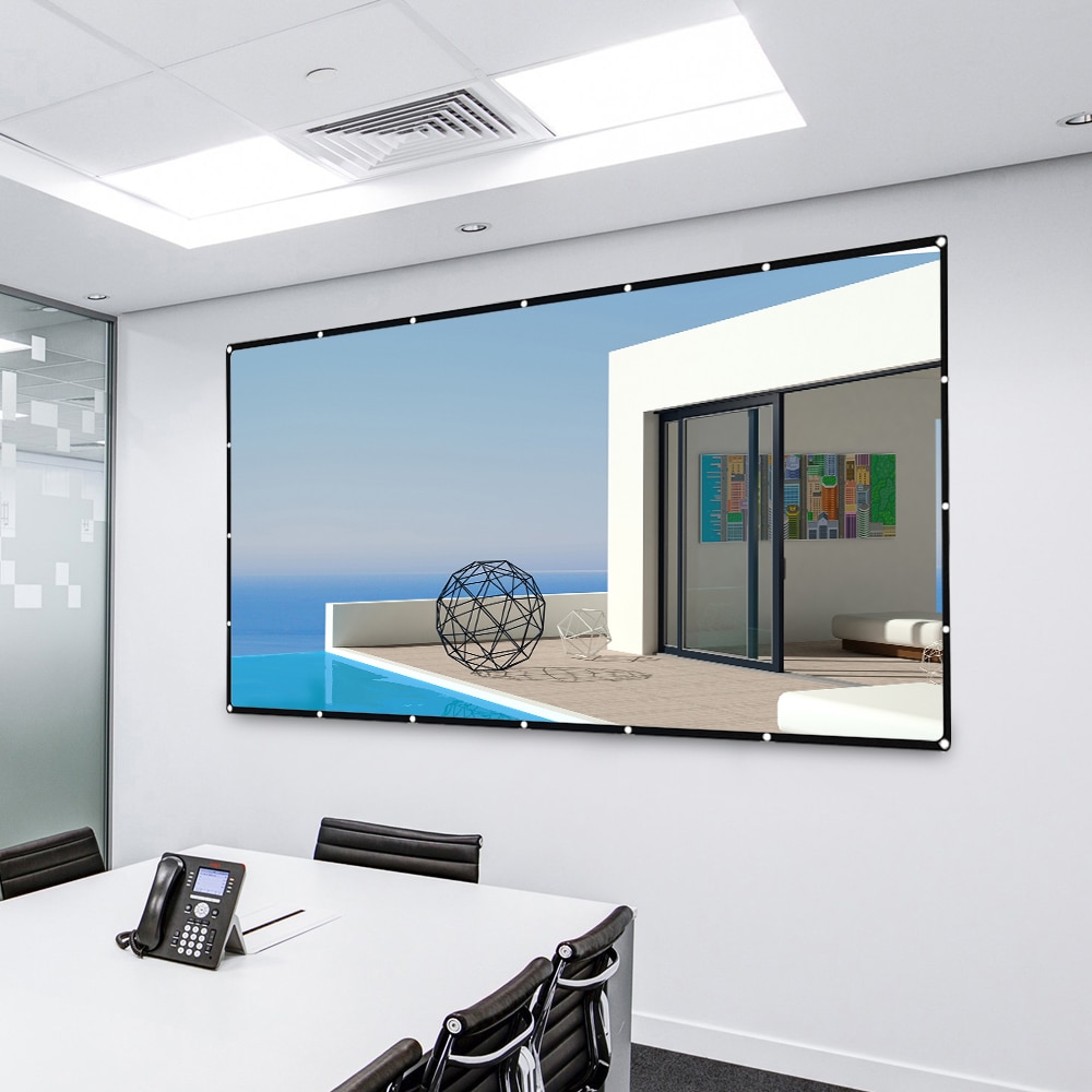 120-inch Projector Screen Anti-Crease Foldable Indoor Outdoor Projector Screen for Home Theater 16:9 HD Portable Projection