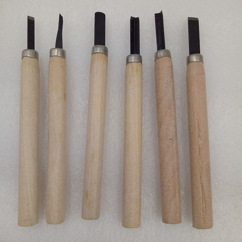 6pcs/set Wood Carving Chisel Tool Kit Hand Chisel Woodworking Engraving Woodcut Tools