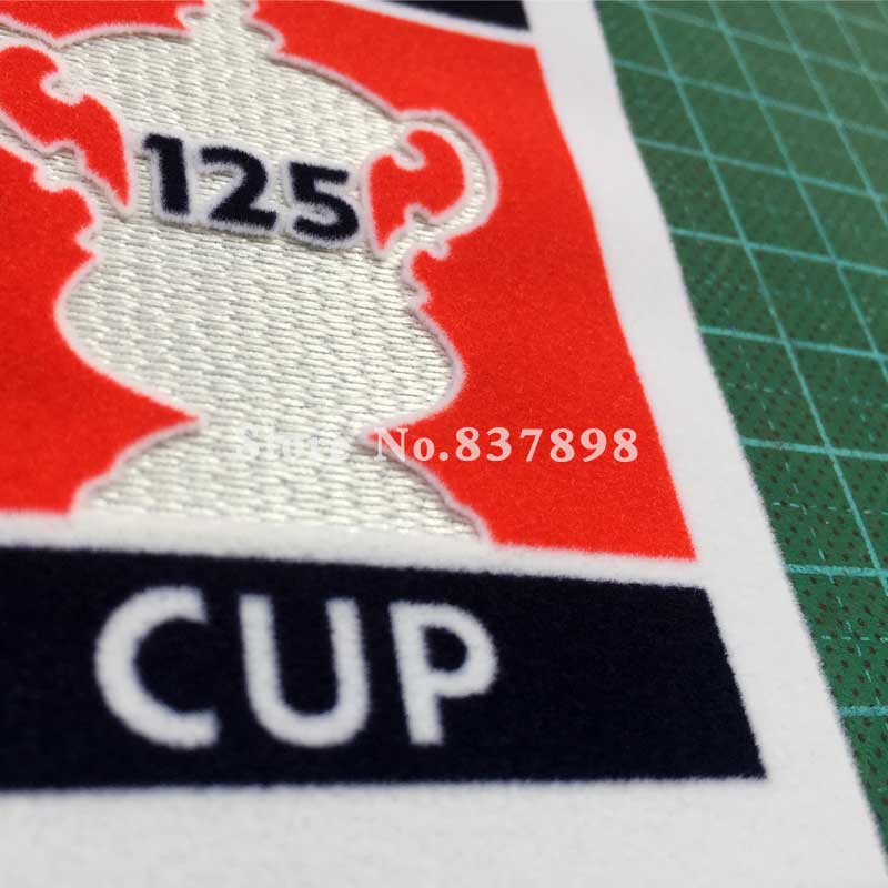 De Fa Cup Patch Voetbal Patch Badge Kasjmier Materiaal Fluwelen 1 Paar 125th Anniversary