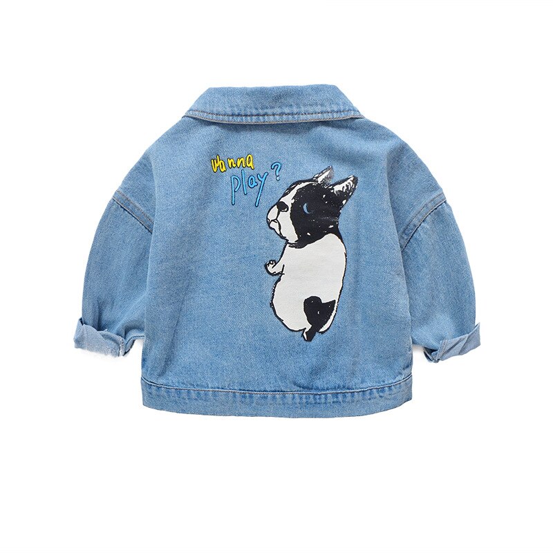 Children's Denim Jackets Boys Trench Jean Jackets Girls Kids clothing baby coat Casual outerwear Windbreaker Spring Autumn 1-6Y: 4T