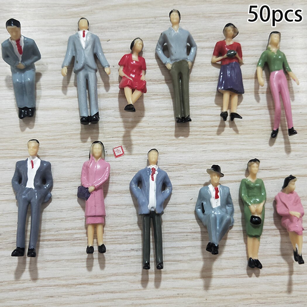 50Pcs Model People Figures Scale Plastic Models 1:32 People Sitting Standing Figures Plastic Miniature Models Human Scale Model