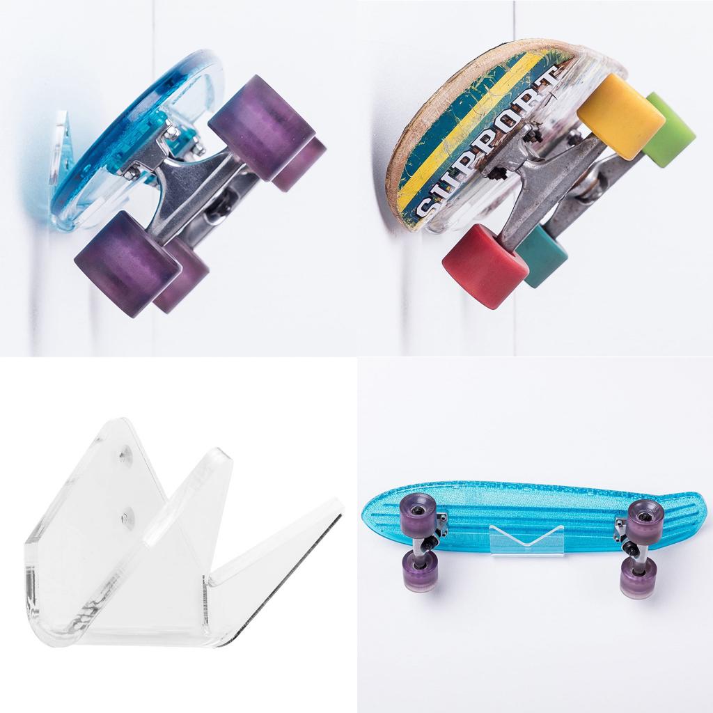 Skateboard Wall Hanging Bracket Longboard Display Rack Single/Double Rocker Flat-Plate Holder Hanger - Garage Room Sports Stores