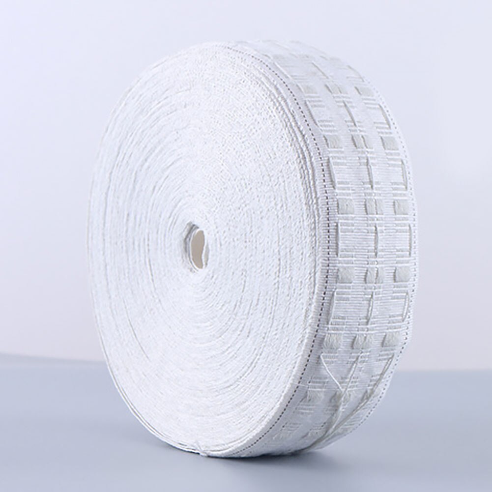 10M/Roll White Pleat Curtain Curtain Ring Cloth Accessories Grommet Pull Eyelets Punching Hook Belt Tape Home Decor