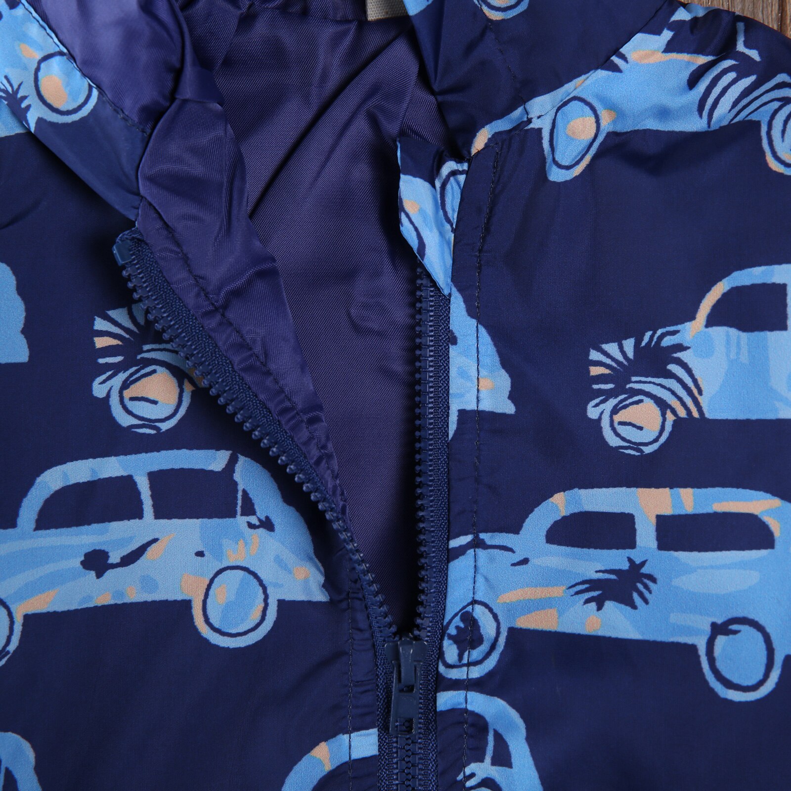Jungen und Mädchen Einfarbig Jacken Runde Kragen Langarm Mäntel Nette Auto aufbringen Hoodie