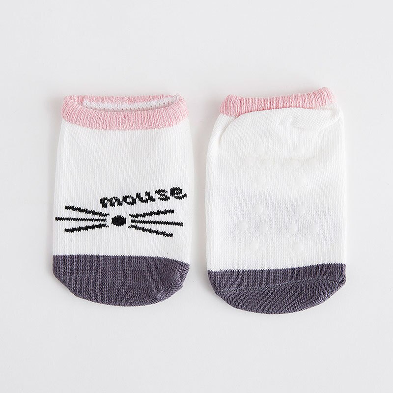 Hylidge Katoenen Baby Meisje Sokken Kids Kinderen Korte Sokken Leuke Cartoon Baby Peuter Vloer Sokken: Mouse / 12m