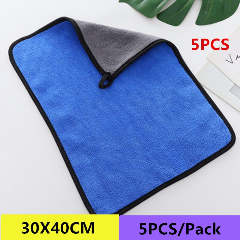10Pcs 600GSM 30X60CM Auto Super Microfiber Handdoek Auto Wassen Doek Auto Cleaning Paint Care Handdoek Doeken Auto Wassen Gereedschap: 30X40CM 5PCS