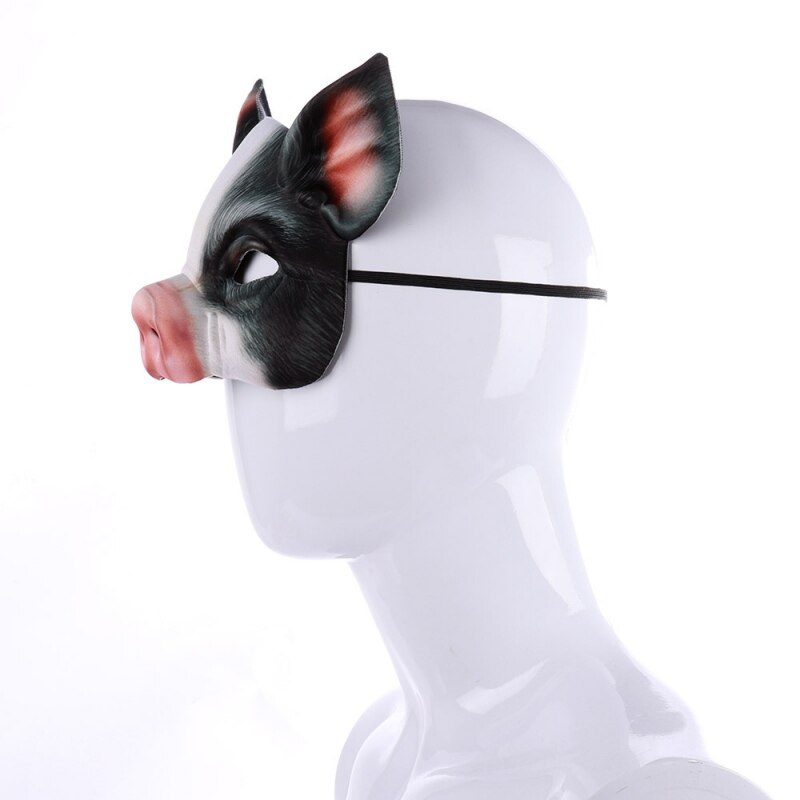 Halloween Animal Mask Half Face Pig Mask Milk Cow Pattern Breathable Animal Party Carnival