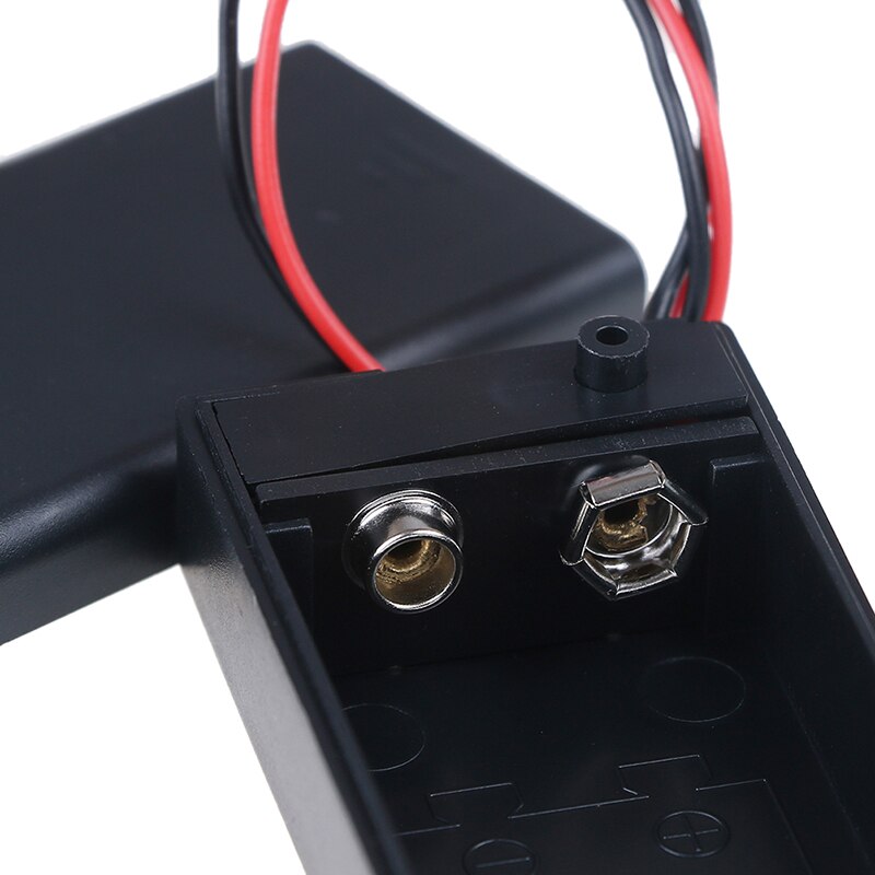 Caja de soporte de batería PP3 de 9V, carcasa de CC con cable, cubierta de interruptor de encendido/apagado