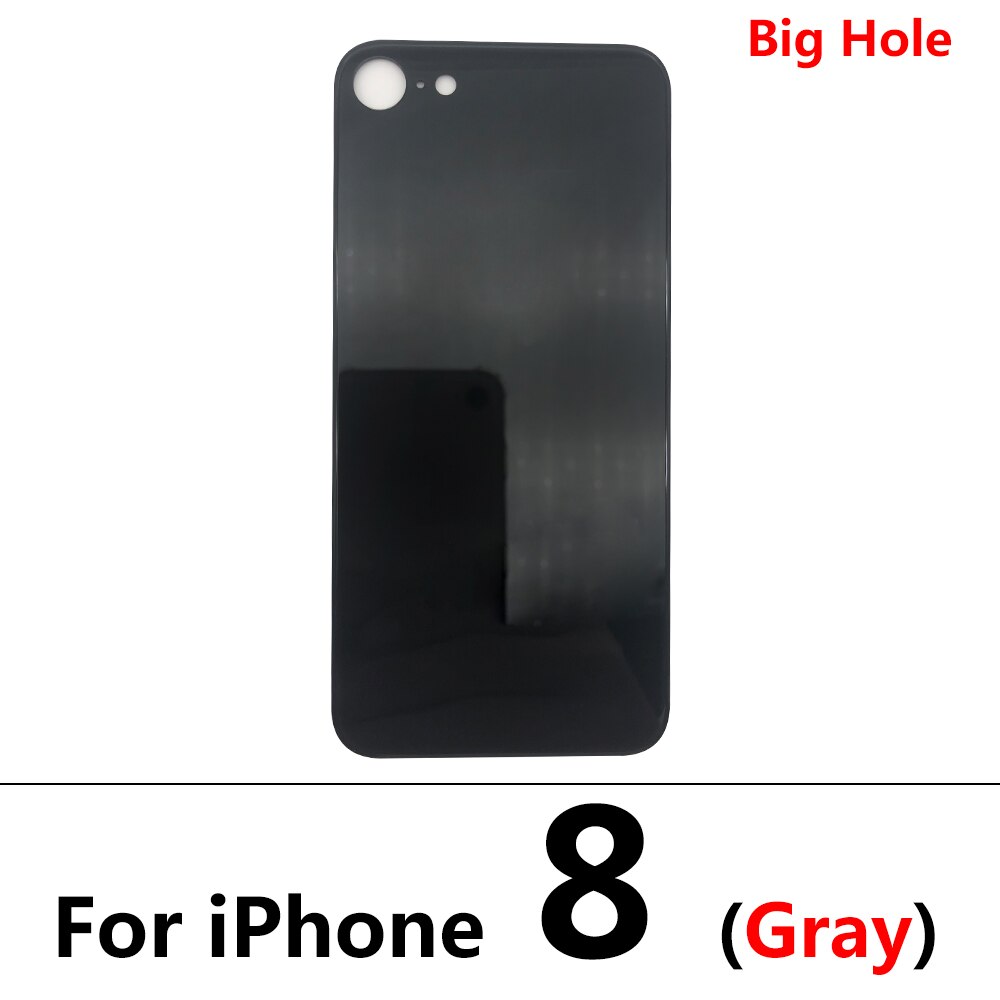 Big Hole tylna szklana pokrywa baterii dla Iphone 8 Plus XR pokrywa baterii szklana pokrywa tylnej obudowy wymiana obudowy: For iPhone 8 Gray