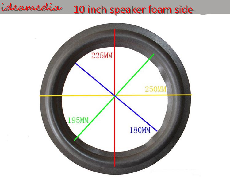 10 stks 4 inch tot 12 inch Speaker Schuim Side bass luidspreker herstelbaar deel Vouw de velg cirkel: 10 inch